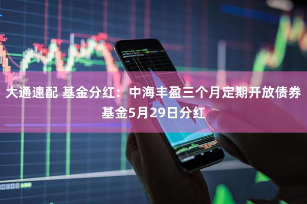 大通速配 基金分红：中海丰盈三个月定期开放债券基金5月29日分红
