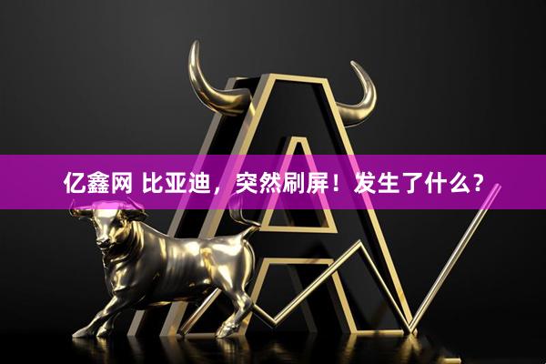 亿鑫网 比亚迪，突然刷屏！发生了什么？