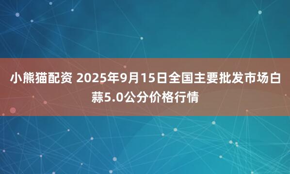 小熊猫配资 2025年9月15日全国主要批发市场白蒜5.0公分价格行情