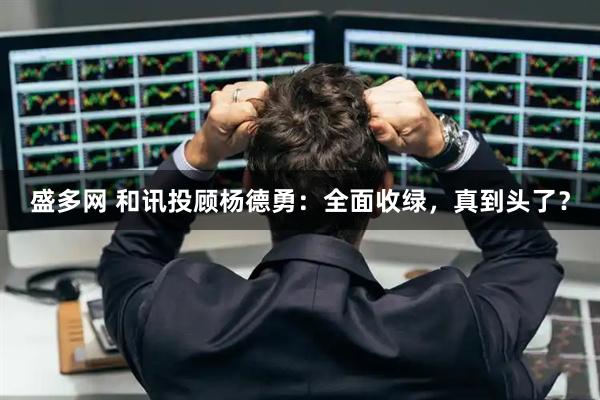 盛多网 和讯投顾杨德勇：全面收绿，真到头了？